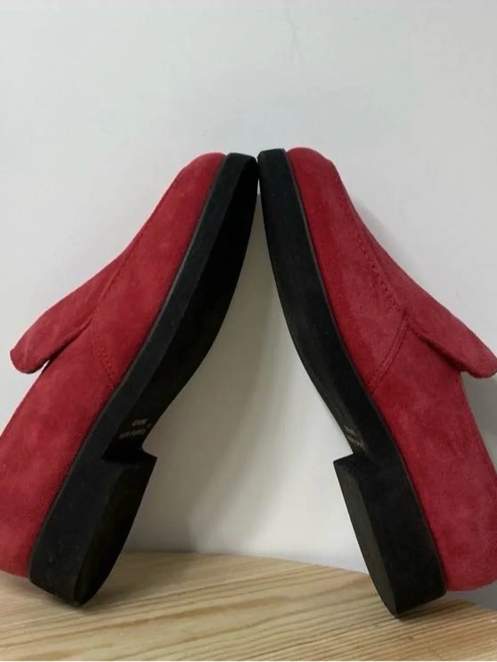 Hush Puppies Suede Loafer Shoes Red Girl's Size 3M
